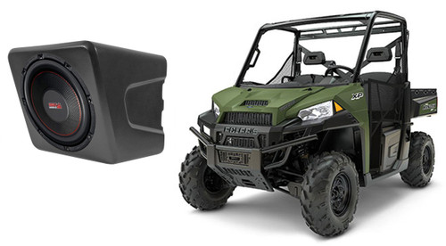 SSV WORKS Under Seat 10" Waterproof Subwoofer for 2018 Polaris Ranger XP1000 in Enclosure 