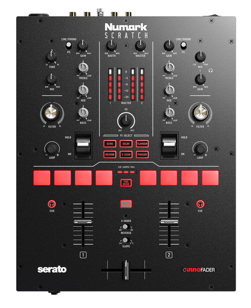 NUMARK Numark Scratch 24-Bit 2-Channel Serato DJ Pro DVS Scratch Mixer w/ 8 Pads + FX 