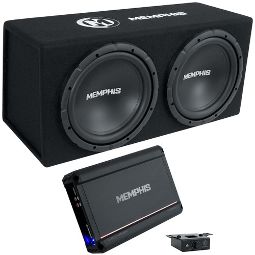 MEMPHIS AUDIO Memphis Audio SRXE212VP Dual 12" 1000w SRX Subwoofer Enclosure+Amplifier Package 