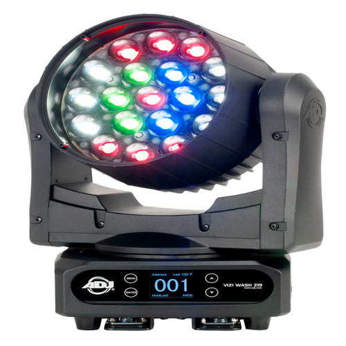 AMERICAN DJ American DJ ADJ VIZI WASH Z19 380 Watt RGBW LED DMX Moving Head Wash Light 