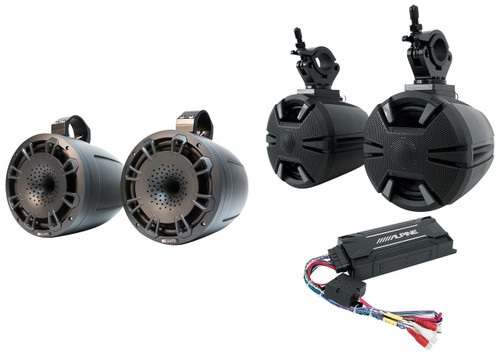  ALPINE PSS-SX01 6.5" Rollbar+MB QUART Tower Speakers+Amp+Bluetooth 4 ATV/UTV/RZR 