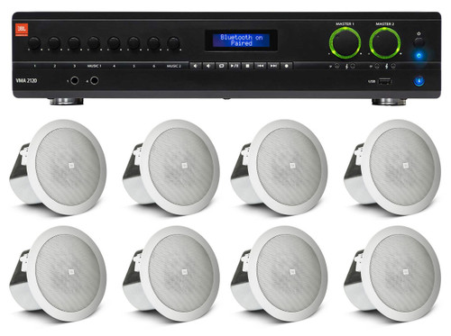 JBL (8) JBL 3" 2-Channel In-Ceiling Speakers+JBL Amplifier For Restaurant/Bar/Cafe 