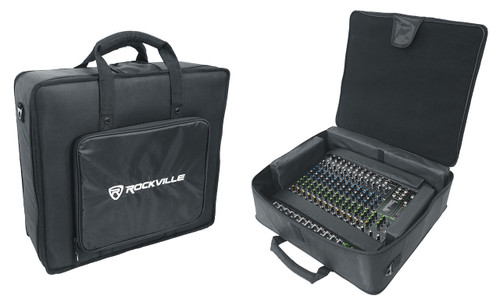  Rockville Semi-Hard Mixer Bag w/6 Padded Dividers Fits Soundcraft FX16ii 