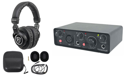  Rockville R-TRACK SOLO 24Bit 192Khz Recording USB C Audio Interface+Headphones 
