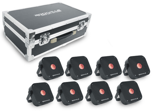  Rockville MINI RF1 V3 CHARGE PACKAGE BLACK 8) Battery PAR Lights+Case+RF+APP 