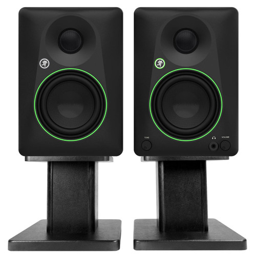 MACKIE Pair Mackie CR4.5 4.5" Powered Studio Monitors w/ Tone Control+Desktop Stands 