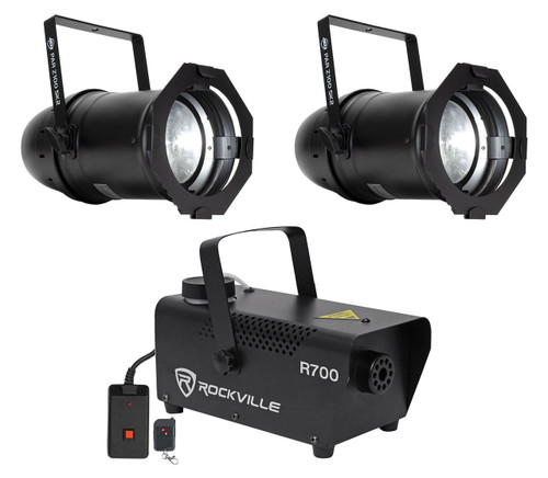 AMERICAN DJ 2 American DJ ADJ Par Z100 5K2 100w COB Cool White LED DMX Par Can Lights+Fogger 