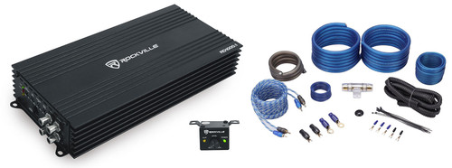 Rockville RD1000.1 4000w Peak/1000 Watt RMS Mono Car Amplifier+Amp Wire Kit