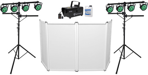 AMERICAN DJ (8) American DJ ADJ MEGA 64 PROFILE PLUS RF DMX Wash Lights+Facade+Stands+Fogger 