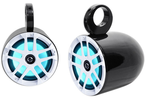 MEMPHIS AUDIO Pair Memphis Audio MXA80L 120 Watt 8" Marine Boat Wakeboard Tower Speakers w/LED 