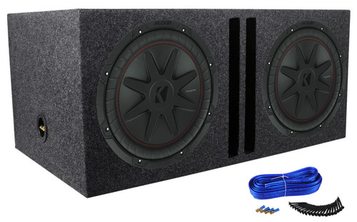 Kicker (2) Kicker 52CVR122 CVR12 COMPVR 12" Subwoofers+Vented Sub Box Enclosure CVR122 