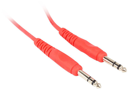 Rockville RCTR110R 10' 1/4'' TRS to 1/4'' TRS Cable, Red, 100% Copper