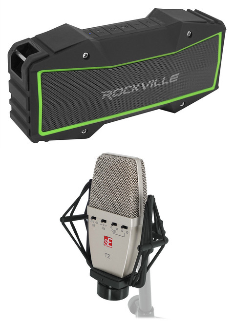 SE Electronics Se Electronics T2 Recording Microphone, Titanium Capsule+Shockmount+Home Speaker 