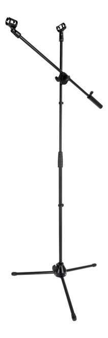 Rockville GIGSTAND DUAL Microphone Stand with 2 Mic Clips, Boom, Counter-Weight
