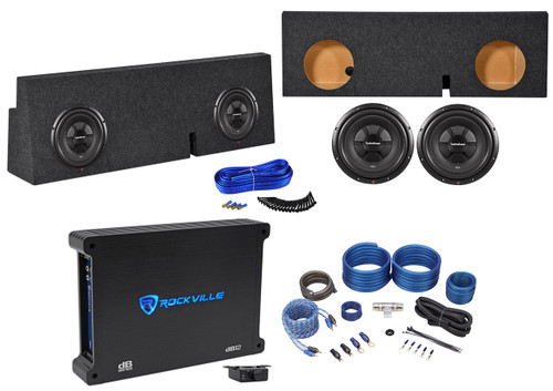 Dual 12" Rockford Subwoofers+Amp+Wires For 2005-2016 Toyota Tacoma Double Cab