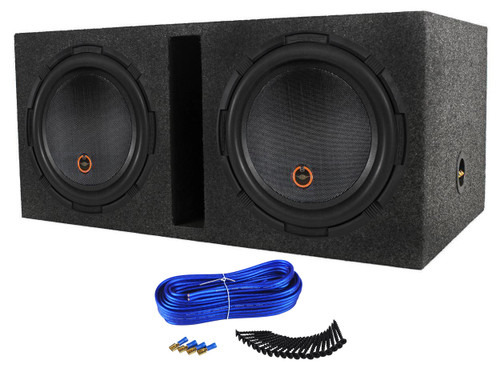 (2) Cadence S2W12-D4 12" 2400 Watt Car Subwoofers + Vented Sub Box Enclosure