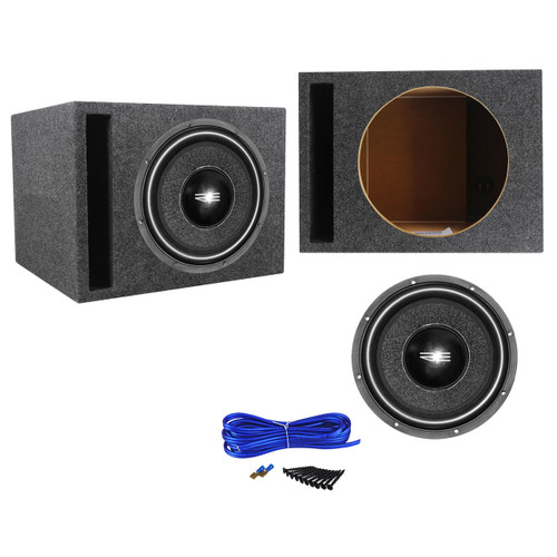 RE Audio CVX12S4 12" 300 Watt RMS 4-Ohm Car Subwoofer + Vented Sub Enclosure Box