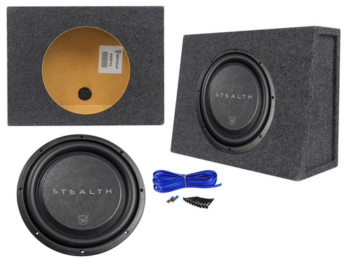 Soundstream STEALTH-124 12" 700 Watt Shallow Slim Subwoofer + Sealed Sub Box