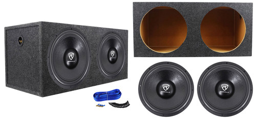 (2) Rockville W15K6D2 V2 15" 8000w Car Audio Subwoofers+Sealed Sub Box Enclosure