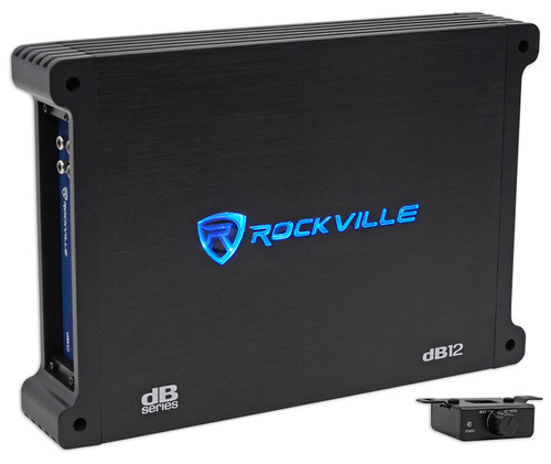 Rockville 2000w Peak Mono Amplifier Amp For (1) Kicker COMPR12 CWR12-4 12" Subwoofer