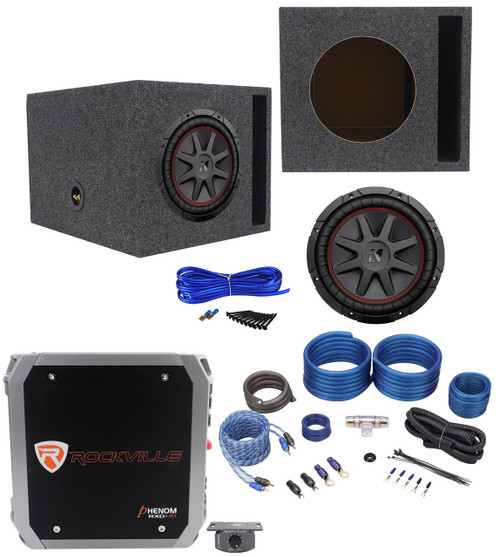 Kicker 43CVR102 COMPVR 10" 700W Car Subwoofer+Mono Amplifier+Vented Box+Amp Kit