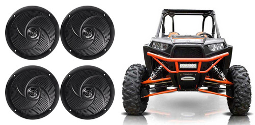 4 Rockville RSM65B 6.5" 640w Waterproof Shallow Slim Speakers 4 RZR/ATV/UTV/Cart