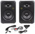 2) Rockville ASM5 5" 200W Powered Studio Monitors+36" Stands+Pads+Headphones+Mic