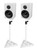 Pair Rockville RockShelf 64W White 6.5" Home Bookshelf Speakers+White Stands