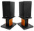 Rockville Gaming Twitch Stream Desktop Computer Speaker Stands in Black and Wood