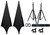2) Rockville Tripod DJ Speaker Stands+Cables+Scrim Werks Black Covers+Carry Case