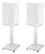 Pair 21‚Äù Steel White Stands For Paradigm PW 600 Bookshelf Speakers