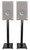 Black 29" Steel Bookshelf Speaker Stands For Fluance SX6W Bookshelf Speakers