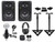 2) Rockville ASM5 5" 200W Powered Studio Monitors+Stands+Pads+Headphones+Mic