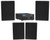 Crown Commercial Amplifier+(4) Slim Black Wall Speakers for Restaurant/Bar/Cafe