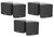 (6) Rockville Cube 3.5" 30w RMS Black Home Theater Wall Speakers+Swivel Brackets