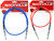 2 Rockville 3'  1/4" TS to 1/4'' TS Guitar/Instrument Cable (Red and Blue)