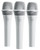 Rockville TC PRO Triple White 3-Pack Metal Wired Vocal/Instrument/DJ Microphones