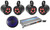 (4) 6.5" Marine Wakeboard Speakers w/LED+12" Free Air Sub+Memphis 5-ch Amplifier