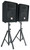 DJ Package w/10" Speakers+Bluetooth Mixer+Mics+Tripod+Totem Stands+ Facade+Lights