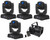 (4) American DJ ADJ Pocket Pro DMX Moving Head GOBO Beam Club Lights and Haze Machine