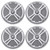 (4) Rockville RMSTS80S 8" 2000 Watt Waterproof Marine Boat Speakers 2-Way Silver