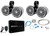 Pair Dual Rockford Fosgate PM2652B 6.5" 680w Marine Wakeboard Speakers+Amp+Kit