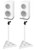 2 White Stands w/Adjustable Height For Wharfedale Diamond 225 Bookshelf Speakers