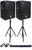 (2)Rockville RSG10 10” 400 Watt 2Way 8-Ohm Passive DJ PA Speaker +Stands +Cables