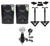 (2) Mackie MR624 6.5” 65 Watt Powered Studio Monitors+Condenser Mic+Stands+Pads