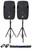 2) Rockville SPGN108 10" Passive 800W ABS Plastic PA Speakers+Stands+Cables+Bags