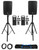 (2) Rockville TITAN 15 15" 2000w Active DJ PA Speakers/Bluetooth+(2) Mics+Stands