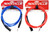 2 Rockville 6' Male REAN XLR to 1/4'' TRS Balanced Cable (Red and Blue)