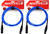 2 Rockville RCXFM6P-BL Blue 6' Female to Male REAN XLR Mic Cable 100% Copper