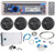 Dual AMB600W Marine CD Stereo+4) Rockville 6.5" Boat Speakers+4 Ch. Amp+Amp Kit